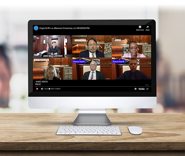 Illustration depicting how a remote trial appears on a computer screen